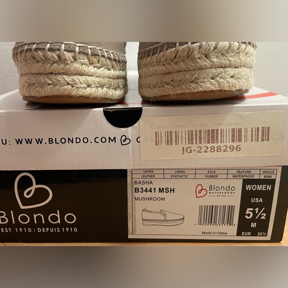 BLONDO BASHA ESPRADILLES WATERPROOF LEATHER SUEDE LOAFERS SHOES 5.5 B - Picture 8 of 11